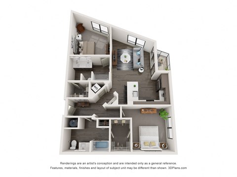 Melrose 2  Bed   2  Bath   1,187 Sq. Ft. Floor Plan at Chapter at the Streets of St Charles, Saint Charles, Missouri